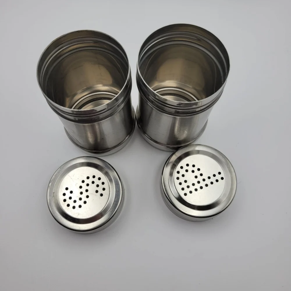 Modern Silver Salt and Pepper Shakers